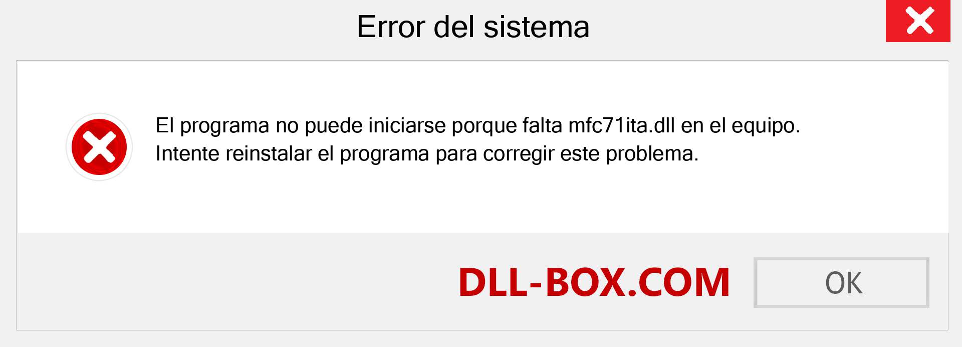 ¿Falta el archivo mfc71ita.dll ?. Descargar para Windows 7, 8, 10 - Corregir mfc71ita dll Missing Error en Windows, fotos, imágenes