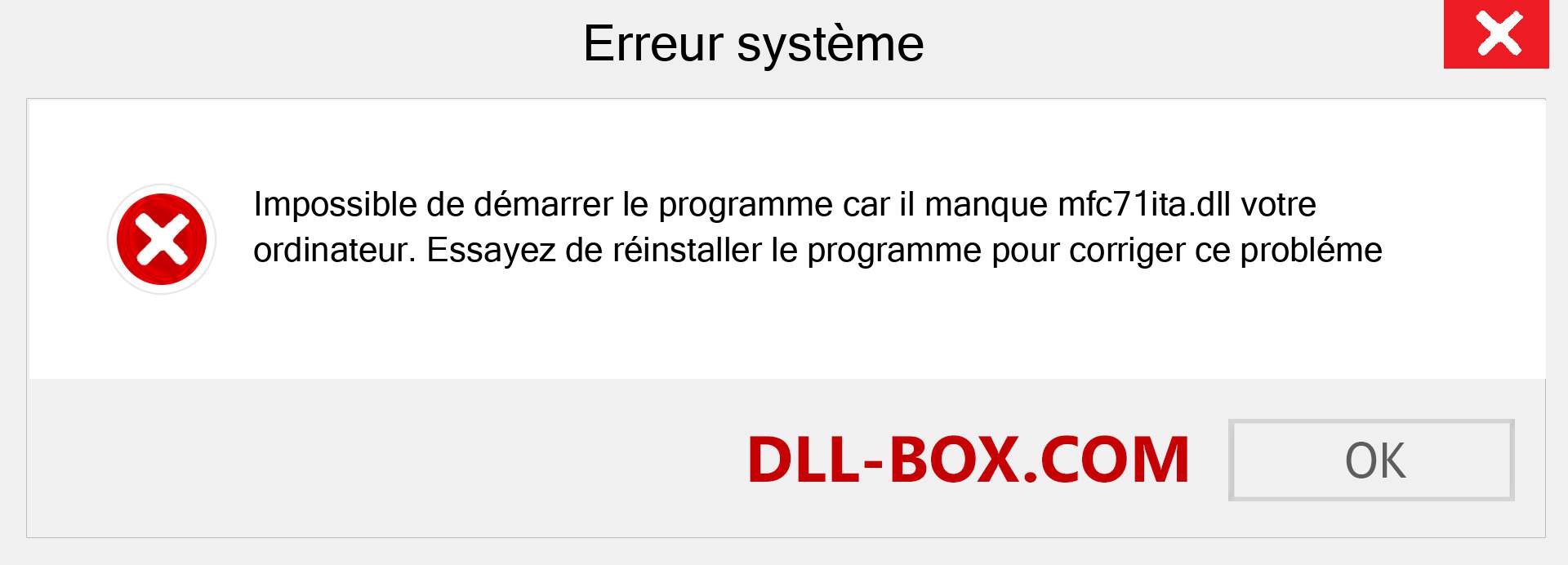 Le fichier mfc71ita.dll est manquant ?. Télécharger pour Windows 7, 8, 10 - Correction de l'erreur manquante mfc71ita dll sur Windows, photos, images